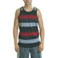 thumbnail image 1 of YAGO Men's Casual Striped Tank Top Shirt for Indoor & Outdoor (Wine/Gray-MM5) (3XL), 1 of 3
