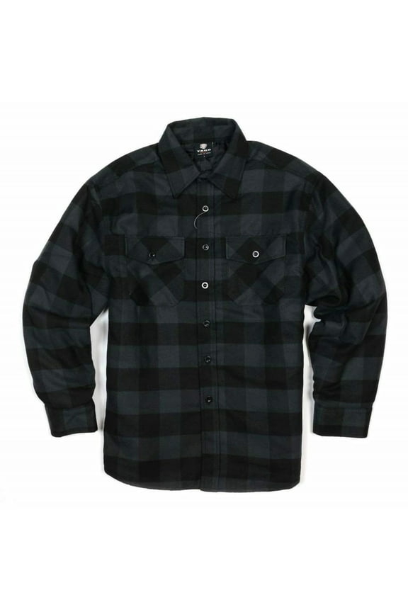 Men's Plaid Flannel Button Down Casual Shirt Jacket Black/A3 (S-5XL) (5XL)