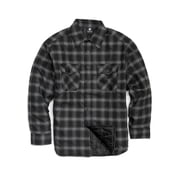 YAGO Mens Plaid Flannel Button Down Casual Shirt Jacket Black/Charcoal H1 S-5XL
