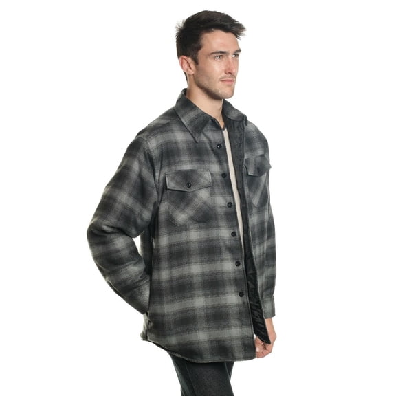 YAGO Men's Plaid Flannel Button Down Casual Shirt Jacket Gray/J4 (S-5XL) (2X-Large)