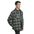 thumbnail image 1 of YAGO Men's Plaid Flannel Button Down Casual Shirt Jacket Gray/J4 (S-5XL) (S), 1 of 3
