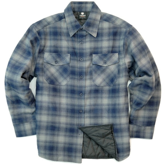 YAGO Men's Plaid Flannel Button Down Casual Shirt Jacket White/Blue A2 (S-5XL) (Medium)