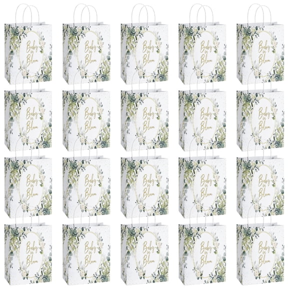 YAHAFEPY 20Pcs Baby In Bloom Baby Shower Party Favor Bags Floral Style