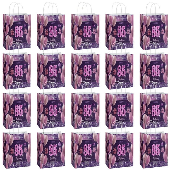 YAHAFEPY 20Pcs Happy 85th BirthdayBirthday Theme Party Bags, Party Favor Bags,Birthday Party Decorations, With Handles Favor Bags Candy Gift Bags for Adults BoyGirls Birthday Party