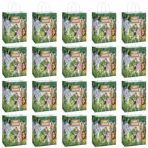 YAHAFEPY 20Pcs Jungle Wild Birthday Theme Party Bags, Party Favor Bags,Birthday Party Decorations, With Handles Favor Bags Candy Gift Bags for Adults BoyGirls Birthday Party