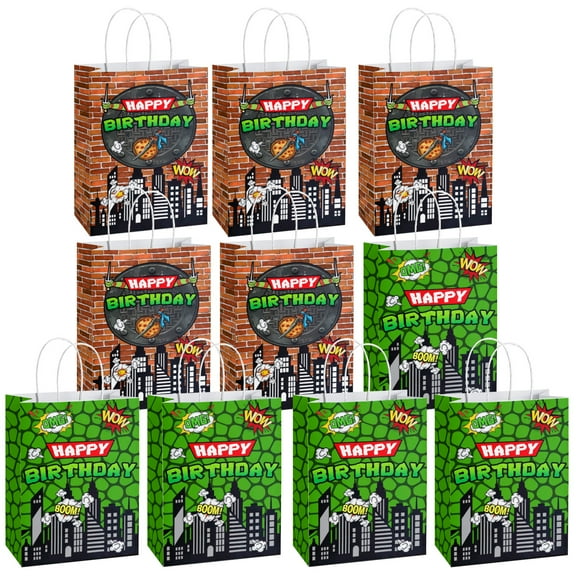 YAHAFEPY Green Turtle Party Favor Bags 20Pcs for Ninja Gift Bags Goodie Bags Turtle Treat Candy Bags for Ninja Themed Kids Adults Birthday Party Supplies Decorations