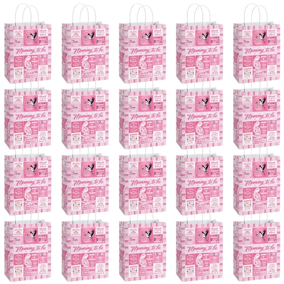 YAHAFEPY Mom to Be Party Favor Bags, 20Pcs Pregnancy Baby Shower Candy Gift Bags with Handles for Expecting Mom