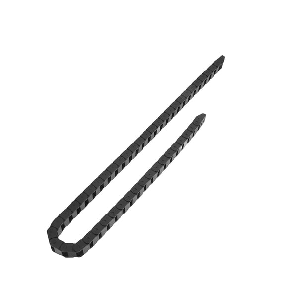 YAHHU 0.39 x 0.59 Inches (10mm x 15mm) Black Nylon Cable Chain Wire Carrier Drag Chain with End Connector, 3.3 ft / 1 Meter Length for CNC Machines