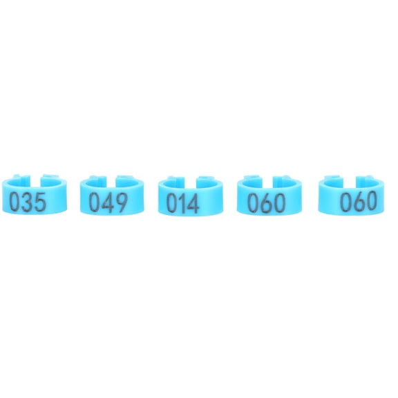 YAHHU 001-100 Numbered Bird Leg Bands Poultry Identify Rings Accessory for Pigeons, Blue (100 Pcs, 0.31 inches / 8 mm)