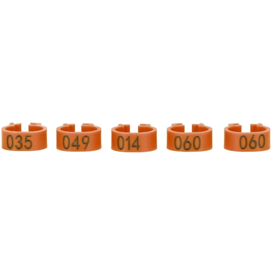 YAHHU 001-100 Numbered Bird Leg Bands Poultry Identify Rings Accessory for Pigeons, Coffee (100 Pcs, 0.31 in / 8 mm)
