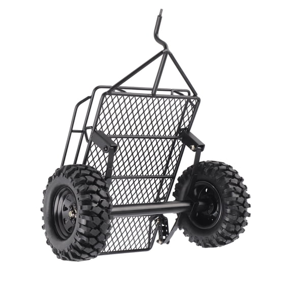 YAHHU 1/10 RC Crawler Metal Trailer Hopper Heavy Duty Tow Cart for D90 SCX10 TRX-4 Axial Remote Control Crawler Car Parts & Accessories (11.02 x 7.48 x 3.54 Inches / 28 x 19 x 9 cm)