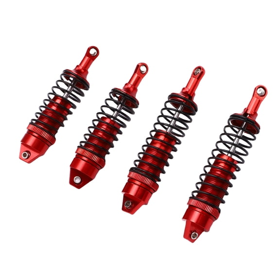 YAHHU 1/10 Scale RC Shock Absorber Set Aluminum Alloy Front Rear Oil Filled Damper Replacement for Slash 4x4 RC Crawler Car, Red (5.9 inches / 15 cm)