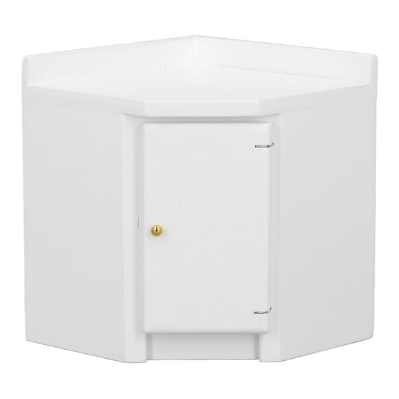 YAHHU 1:12 Scale Miniature Dollhouse Corner Cabinet, Robust Birch Wood Simulated Mini Kitchen Furniture Accessory Decor, Exquisite Craftsmanship for Collectors, 3.46 inches / 8.8 cm