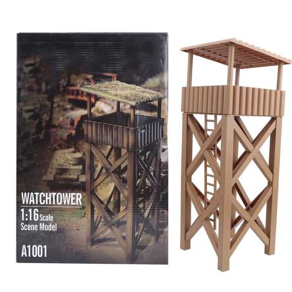 YAHHU 1/16 Scale Watchtower Model Kit DIY Assembly Lookout Tower Building Blocks Set 47 Pieces ABS Plastic Construction Toy for Teens and Adults 20.9 inches / 53.1 cm[cite: 1]