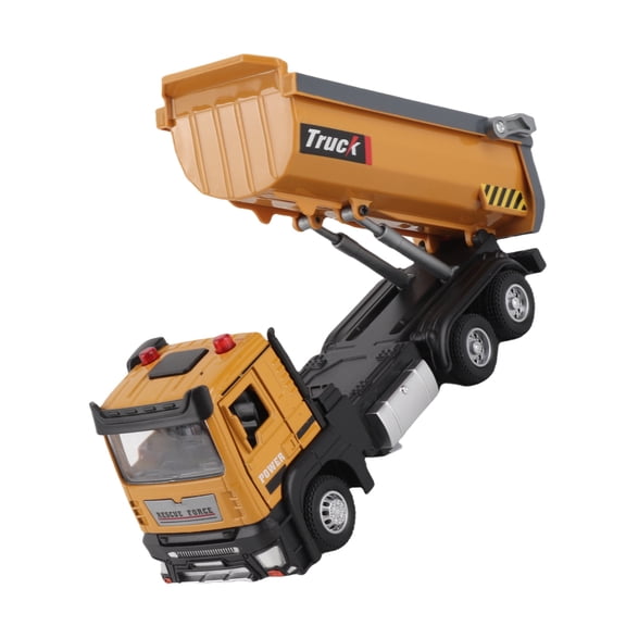 YAHHU 1/32 RC Engineering Transport Truck Toy, Full Functional Lighting Music Alloy Construction Tractor, 6.7 inches / 17 cm