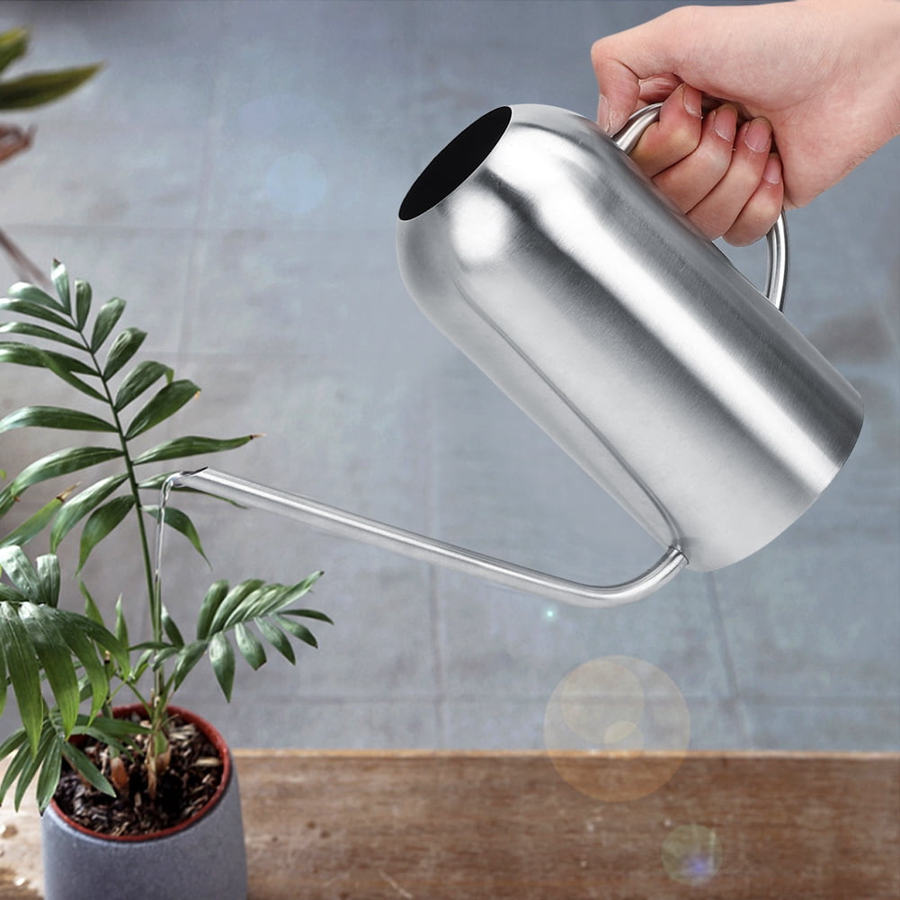 YAHHU 1.5L / 0.4 Gal Stainless Steel Watering Can, Long Spout High Arc Plant Watering Pot for Indoor Outdoor Succulents, Silver (10.24 inches / 26 cm)