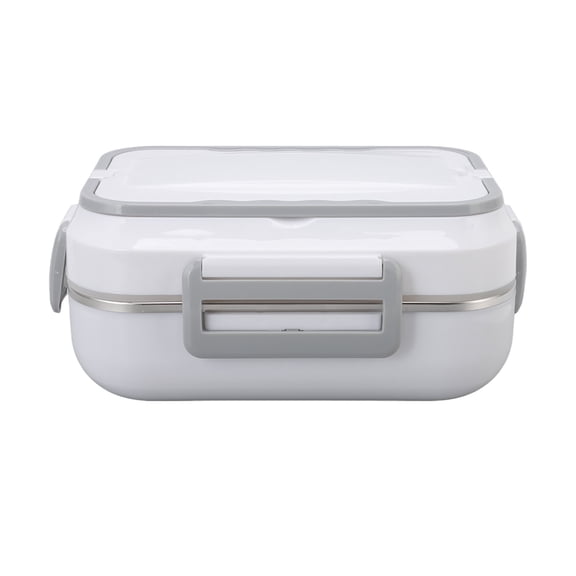 YAHHU 1.5L Portable Electric Food Warmer Lunch Box for Home and Car, 40W Stainless Steel Heat Insulation Meal Heater, White