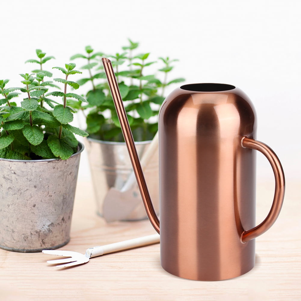 YAHHU 1.5L Stainless Steel Watering Can with Long Spout, 50.7 oz / 1.5 Liter Large Capacity Indoor Outdoor Metal Flower Sprinkling Pot for House Plants Garden Succulents (Silver)