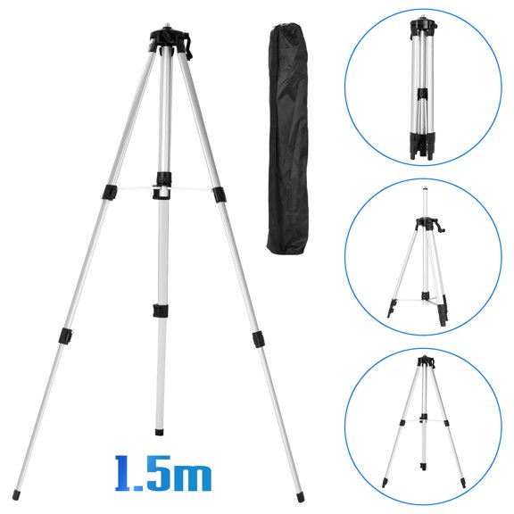 YAHHU 1.5M 3 Heights Adjustable Alloy Extension Bar Tripod Stand For Laser Level with Carrying Bag