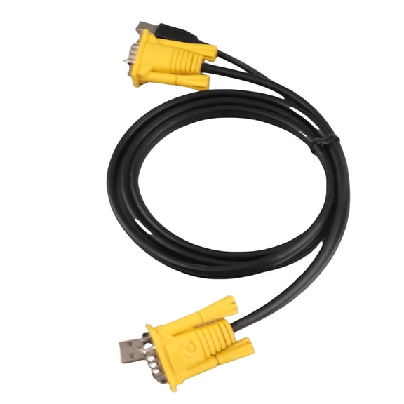 YAHHU 1.5M / 59.1 inches USB 2.0 KVM Switch Cable 2-in-1 VGA Male to Male Connector Multi Functional Cord Convenient for PC Computer Monitor Display