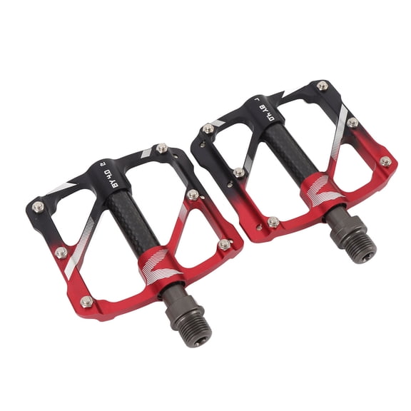 YAHHU 1 Pair Bicycle Pedals Aluminum Alloy Widened Non Slip 3 Bearing Flat Pedal Replacement for Mountain and Road Riding Black Red Durable Platform Pedals Cycling Accessories