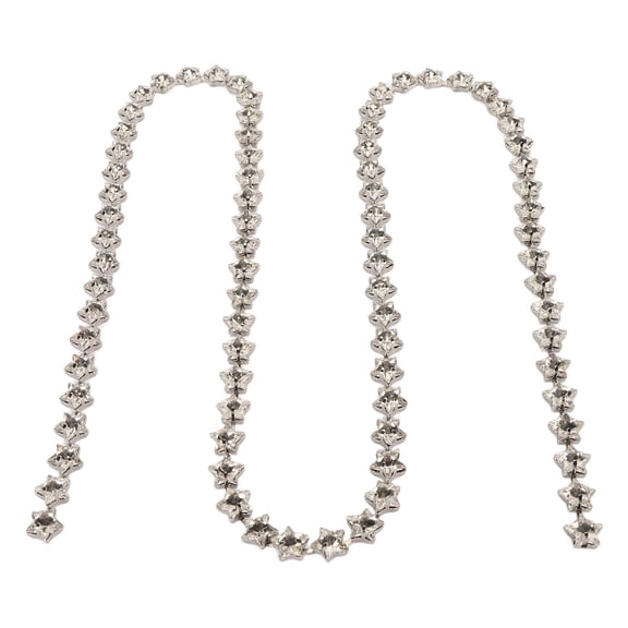 YAHHU 1 Yard Star Rhinestone Trim Chain 0.4 Inch Width DIY Cuttable Crystal Claw Chain for Sewing Clothing Shoes Bags Decoration White