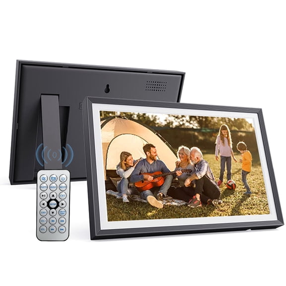 YAHHU 10.1 inches / 25.4 cm Digital Photo Frame IPS HD Screen 1280x800 Desktop Electronic Picture Frame with Clock and Calendar Function Black US Plug