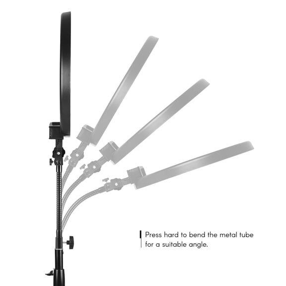 YAHHU 10.4-Inch / 26.5cm Flexible Metal Light Stand Extension Tube Arm with 1/4-Inch Screw Connector for LED Video Ring Lights