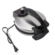YAHHU 10 Electric Tortilla & Roti Maker   Adjustable Knob Temp, Non Stick 25.5 cm Pan, Stainless Steel Cover, Easy Clean, BPA Free