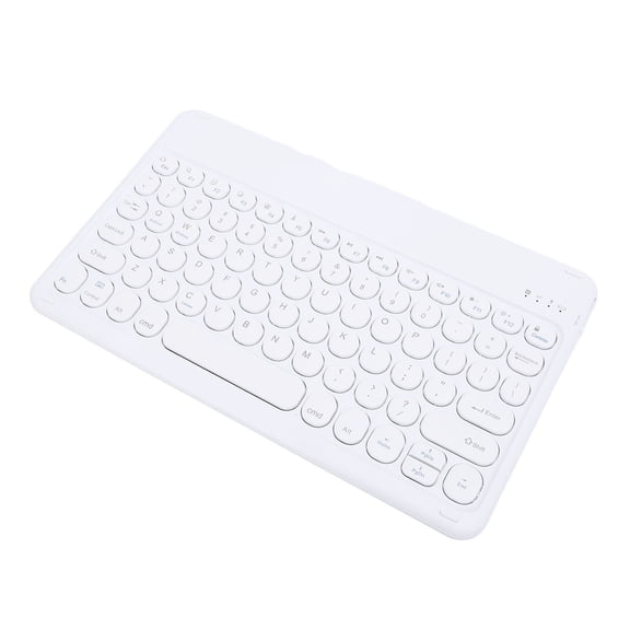 YAHHU 10 Inch Wireless Keyboard Ergonomic Round Keycaps Bluetooth Keyboard for Desktop Computer Laptop Phone Tablet White / 25.4 cm Portable Mini Rechargeable Keyboard
