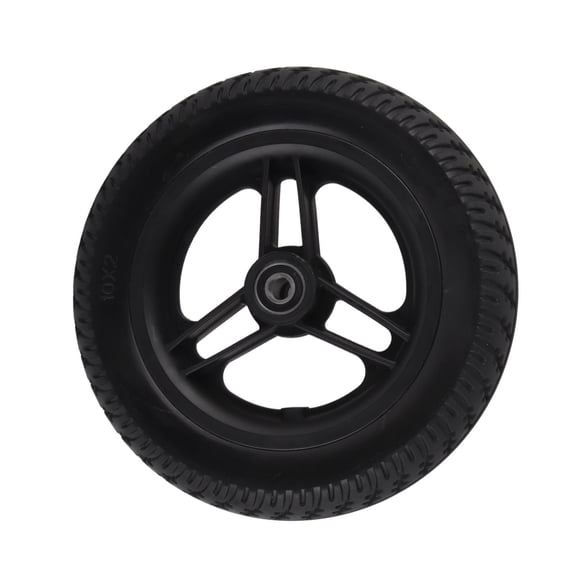 YAHHU 10 Inches / 25.4 cm Electric Wheelchair Front Caster Wheel Solid Polyurethane Tire Non-Inflatable Replacement Part 6001 Bearing 12mm Hole Universal Mobility Equipment Accessory Black