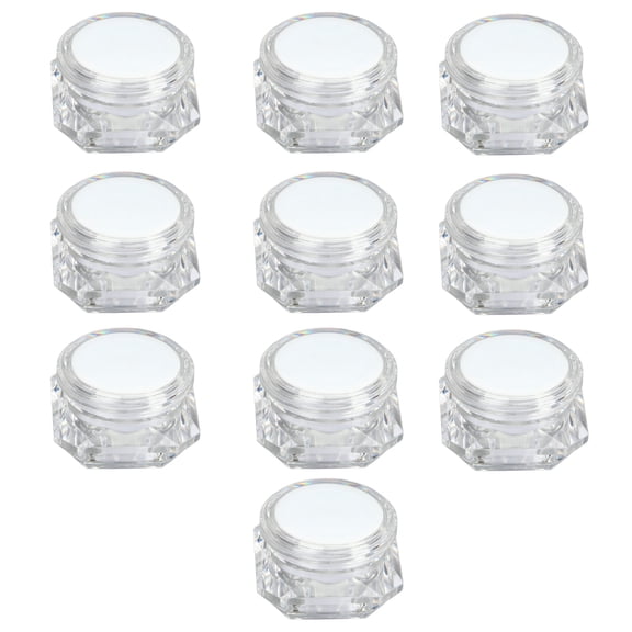 YAHHU 10 PCS Diamond Shape Empty Plastic Jars Pot Reusable Leakproof Cosmetic Containers for Creams Lotions Cosmetics Travel Kit Accessories (5.12 inches / 13 cm Length)