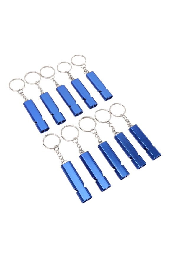 10-Pack Aluminum Survival Whistle  High Decibel Dual-Tube Keychain Signal for Camping, Hiking, and Emergency Use