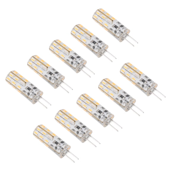 YAHHU 10 Pack G4 LED Light Bulbs 1.5W DC 12V Warm White 3000K 110LM Bi Pin Base Replacement for Cabinet Courtyard Landscape Lighting Energy Saving High Output Dimmable Illumination Lamps