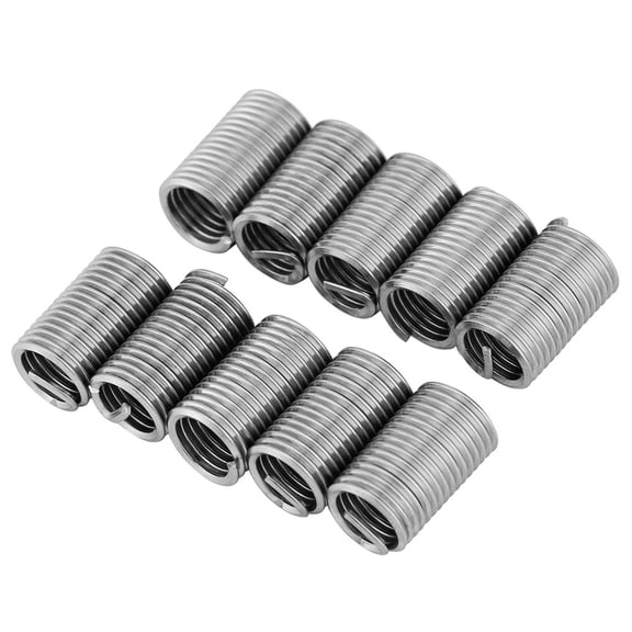 YAHHU 10 Pcs 304 Stainless Steel Wire Screw Sleeve Inserts Thread Repair Kit, Heavy-Duty Hardware Threaded Inserts M8x1.25x3D (3.15 in / 8 cm), Anti-Loose Tools for Automotive and Construction Use