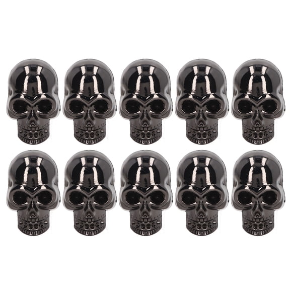 YAHHU 10 Pcs Skull Rivets Gothic Style Fashionable Skull Stud Accessories for DIY Shoes Clothing Bags Leather Craft Decorations No Rhinestones Gunmetal Punk Embellishments (1.9x1.2 in / 49x31 mm)