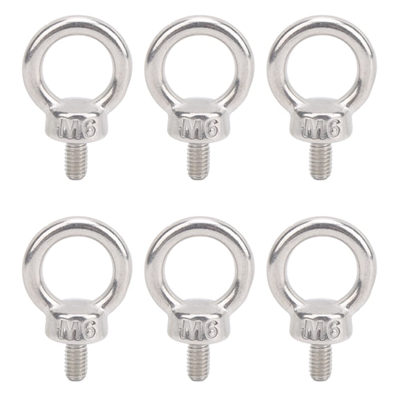 YAHHU 10-Piece M6 x 12mm Lifting Eye Ring Bolts, Premium 304 Stainless Steel Heavy Duty Fastener Accessory Parts