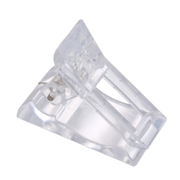 YAHHU 10 Pieces Clear Plastic Nail Tips Clips for Poly Gel Quick Building, Transparent UV LED Extension Clamps for Finger Nails, Professional DIY Manicure Art Tool Kit (1.4 inches / 3.5 cm)