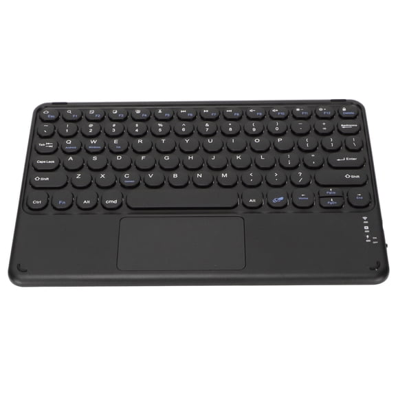 YAHHU 10 inches / 25.4 cm Wireless Bluetooth Touchpad Keyboard Retro Round Keycap Ergonomic Magnetic Support Touch Gestures for Windows for IOS Black