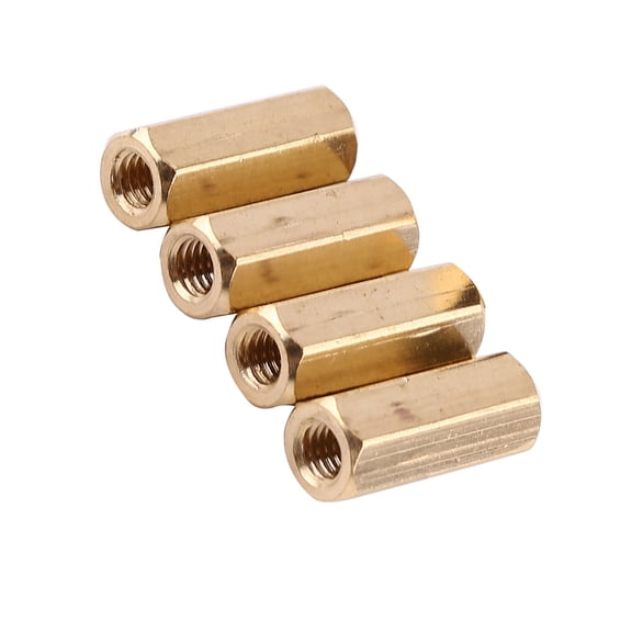 YAHHU 100 Pack Brass M3x10 Hex Column Female-Female Threaded Standoff Spacer for PCB Board Spacing Fastener Hardware Motherboard Standoffs, Rust Resistant