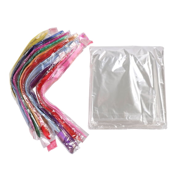 YAHHU 100 Pack Extra Large Clear Gift Bags with Ribbons, 23.6x29.5 Inches (60x75 cm) Transparent Wrapping Bags for Dolls, Holiday Presents, Baskets, and Party Favors