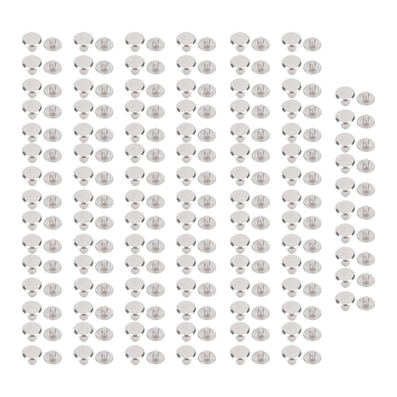 YAHHU 100 Pairs Leather Rivets Studs M3 Stainless Steel Flat Round Head Rivet and Screws for Binding