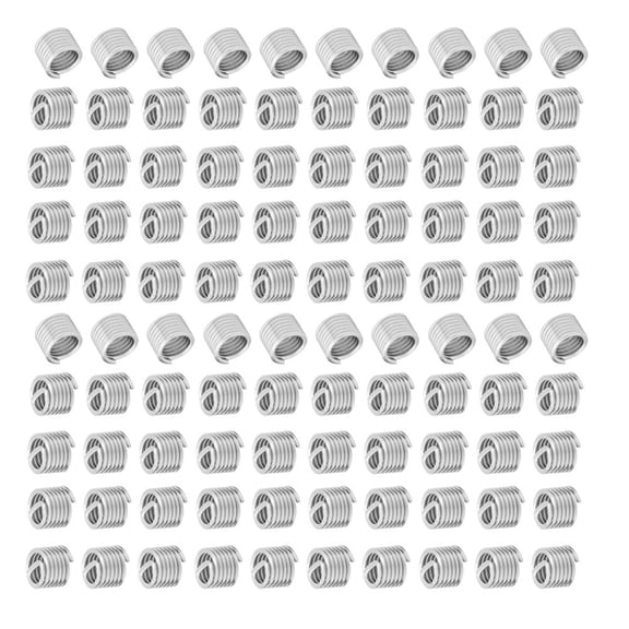 YAHHU 100 Pcs 304 Stainless Steel Screw Wire Sleeve Thread Repair Insert Assortment Kit M6x1.0x1.5D (0.24 inches / 6 mm)