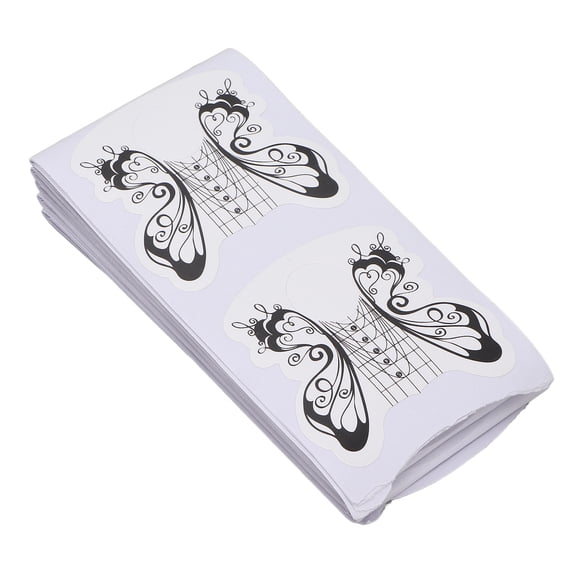 YAHHU 100 Pcs Nail Forms Horseshoe Shaped Butterfly Square Nail Art Form Guide Sticker for Acrylic Nails Gel Nail Extension Builder Tools Professional Manicure Supplies (5.51 inches / 14 cm)