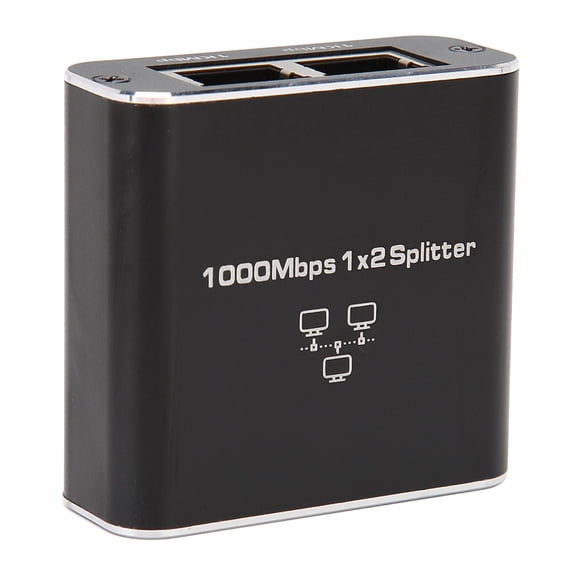 YAHHU 1000Mbps Ethernet Cable Splitter 1 to 2 Compatible with Cat5 Cat5e Cat6 Cat7 RJ45 Network Splitter Adapter Gigabit Aluminum Alloy Two Devices Share Internet