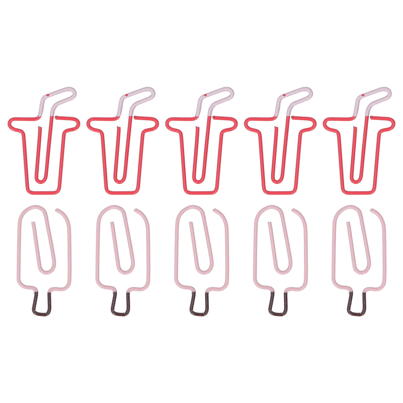 YAHHU 100PCS Metal Paper Clips 50PCS Ice Cream & 50PCS Coffee Style Rustproof Sturdy Office Memo File Classification Small Mini Cute Paperclips (5.12 inches / 13 cm Box)