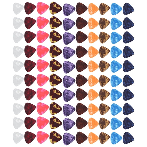 YAHHU 100Pcs Colorful Celluloid Guitar Picks 0.46mm / 0.018 inches Stringed Instrument Supplies Finger Protection Tool for Acoustic Electric Bass Guitars