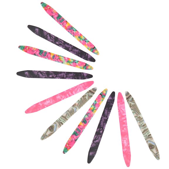 YAHHU 10PCS 0.71mm Celluloid Oud Picks Flexible Plectrum Replacement for Plucked Stringed Instruments, Lightweight Guitar Accessories, Multicolor Assortment, 5.12 inches / 13.00 cm
