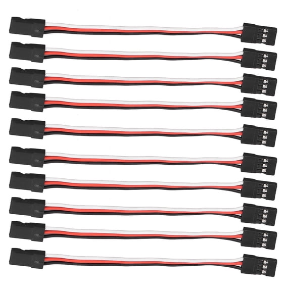 YAHHU 10PCS 3 Pin Servo Extension Cable Model Car Connection Line Brass Core 100mm / 3.94 inches Female to Female RC Part