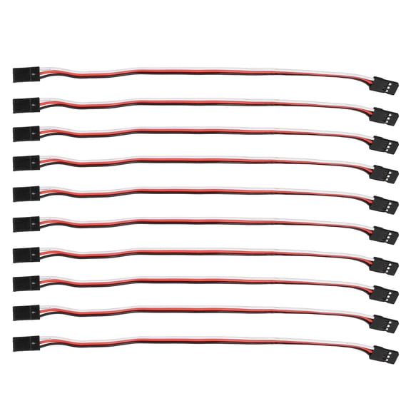 YAHHU 10PCS 3 Pin Servo Extension Cable Model Car Connection Line Brass Core 200mm / 7.87 inches Female to Female RC Part